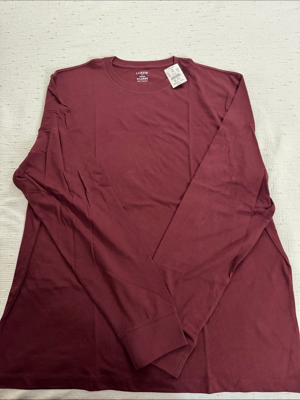 J. Crew Men’s Long-Sleeve Crewneck Shirt - Wine